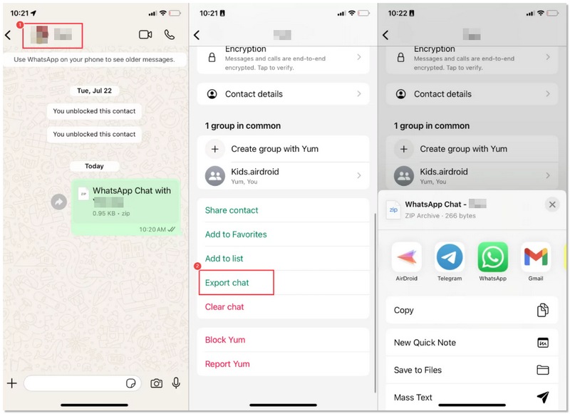 Backup on Export Chat Whatsapp
