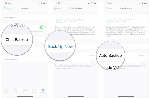 Fazer backup do icloud do WhatsApp