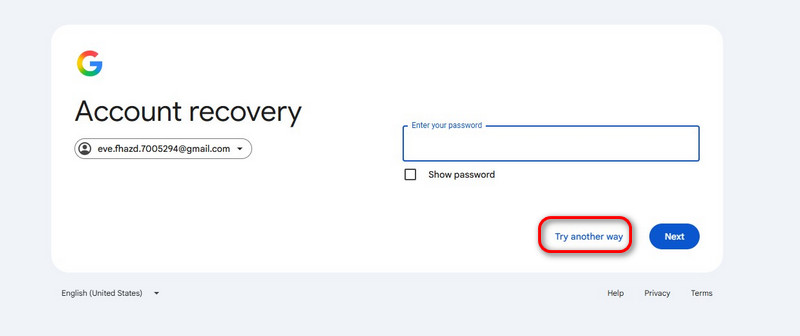 Faça login de outra forma