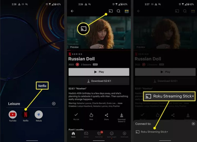 Transmita para Roku no Netflix a partir do Android