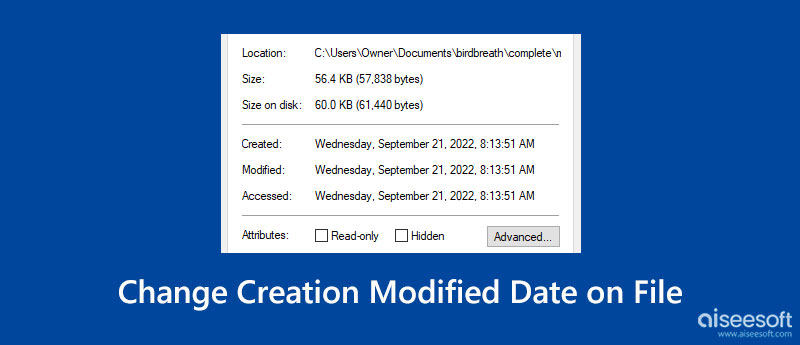 Alterar data de modificação da criação no arquivo