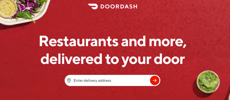 Digite o endereço de entrega no DoorDash