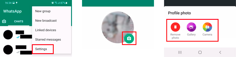 Alterar a foto do perfil no WhatsApp Android