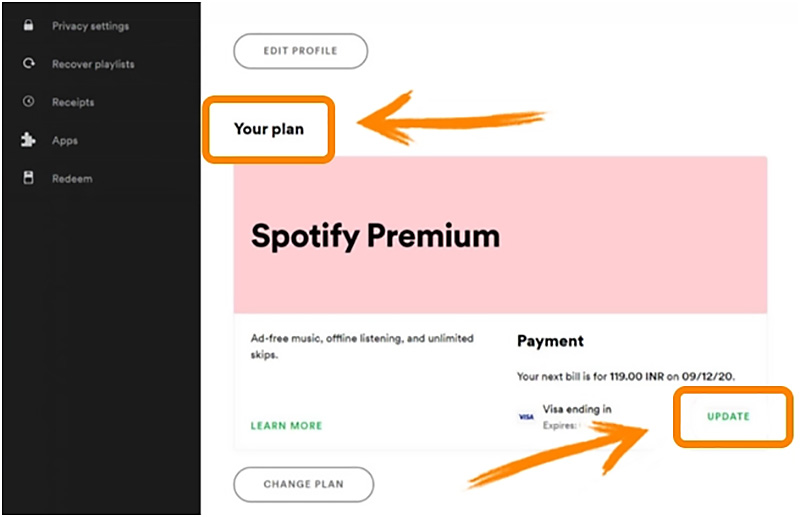 Alterar localização Spotify Localização Premium