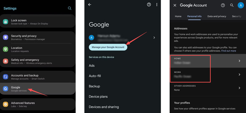 Alterar local de trabalho na conta do Google