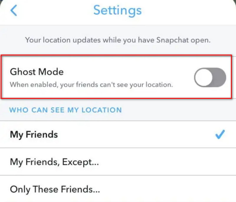 Snap Map Ghost Mode até desligá-lo