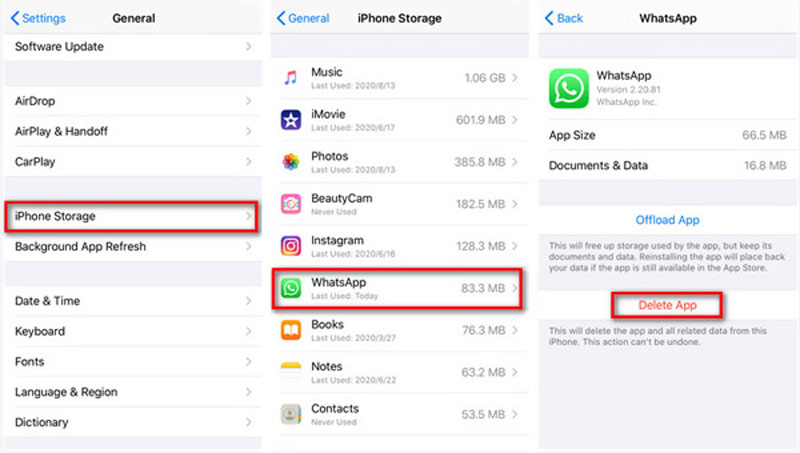 Limpe o cache do Whatsapp do iPhone