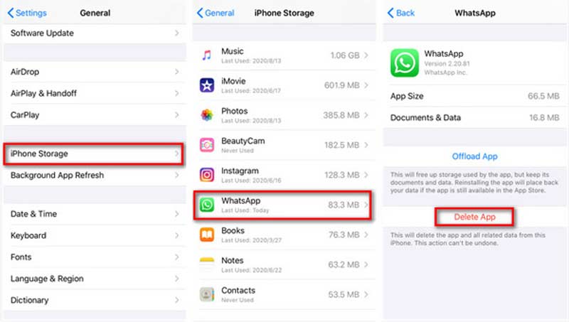 Limpar cache do WhatsApp do iPhone