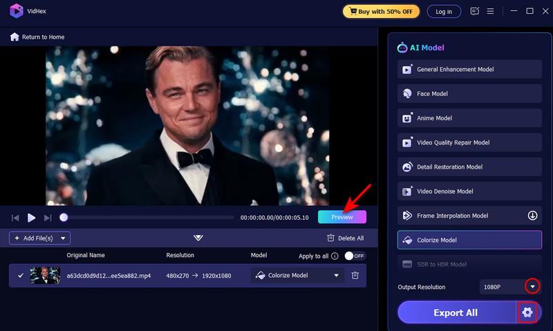 Escolha o formato e a resolução