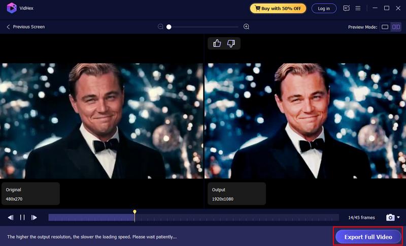 Clique em Exportar vídeo completo