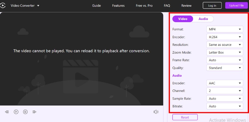 Alterar formato para converter