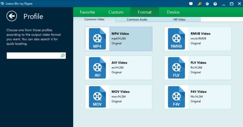 Selecione o formato de saída
