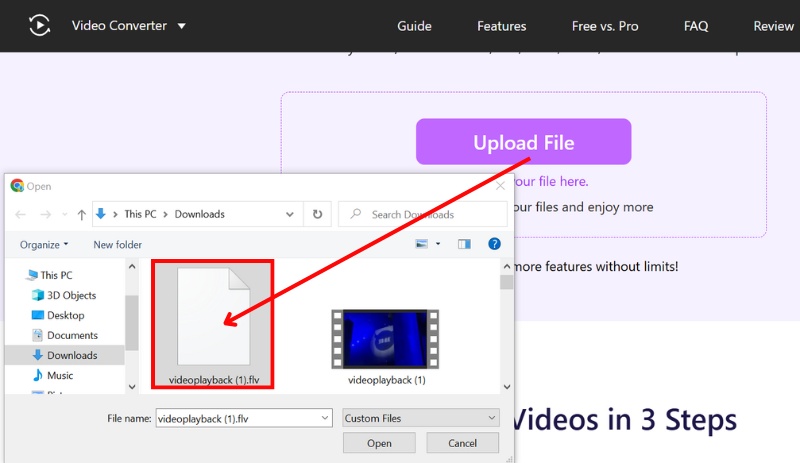 Carregar arquivo FLV