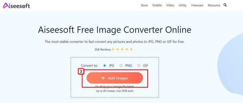 Adicionar imagem para converter JPEG