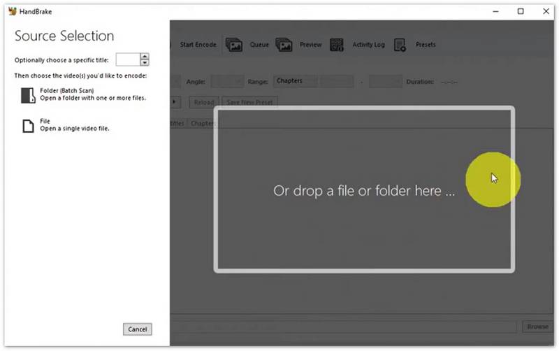 Adicionar arquivo MKV no Handbrake