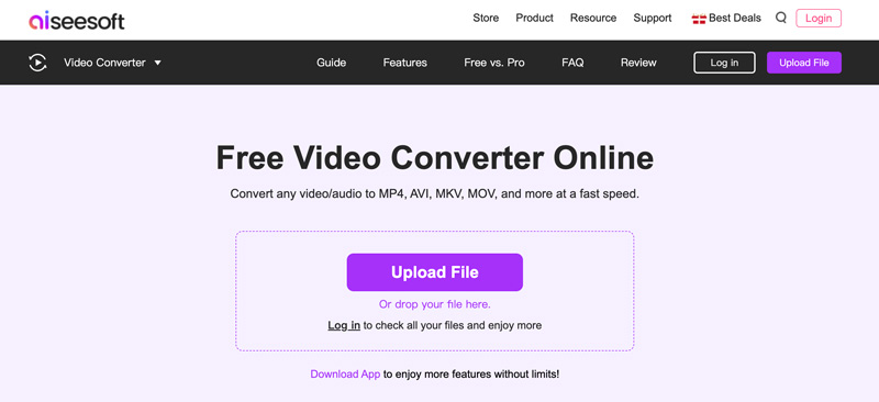 Conversor online gratuito de MP4 para MOV Aiseesoft