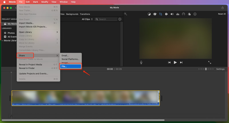 Converta MP4 para MOV no iMovie