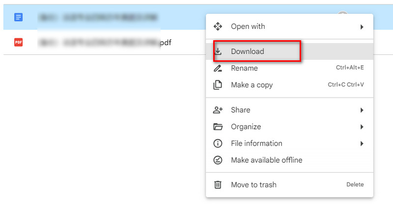 Baixar documento do Google