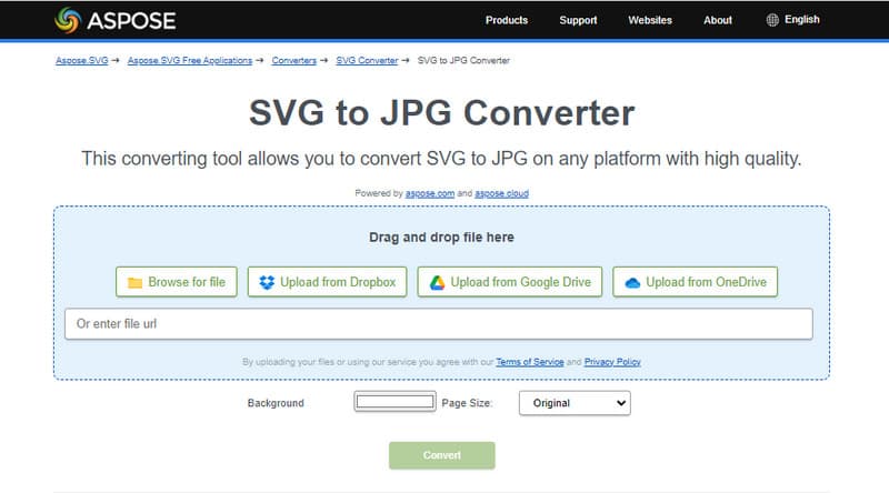 Conversor Aspose SVG para JPG