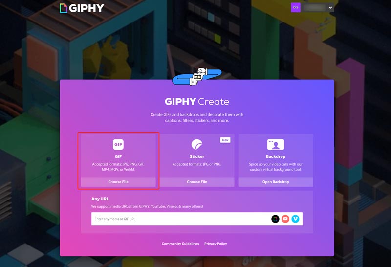 GIPHY Criar GIF