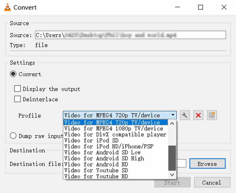 VLC converte WebM para MP4 no Windows