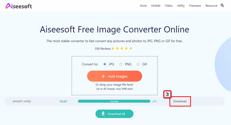 Baixar WebP convertido para JPG