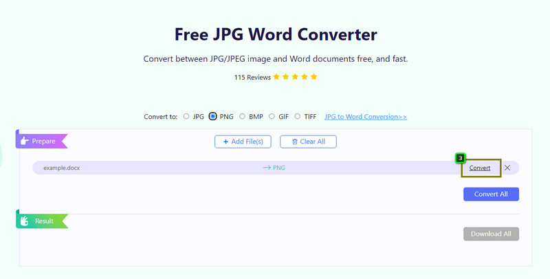 Comece a converter Word para PNG