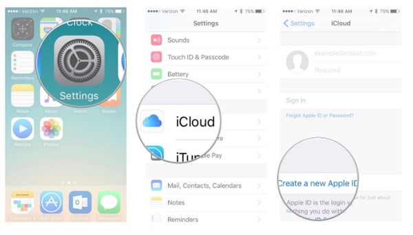 Crie um novo ID Apple com o iCloud