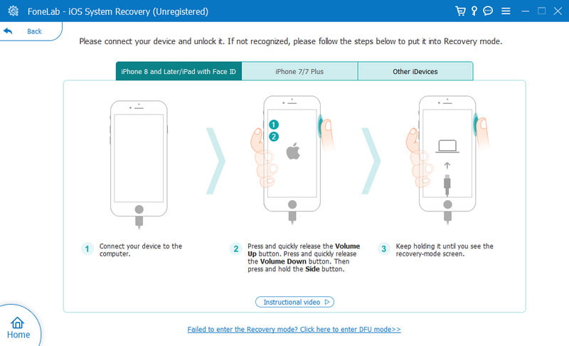 Dispositivo de conexão de recuperação do sistema Aiseesoft iOS