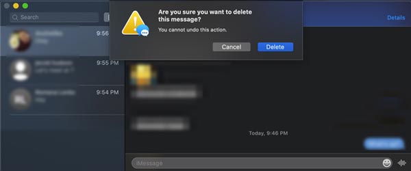 Excluir uma mensagem no Mac