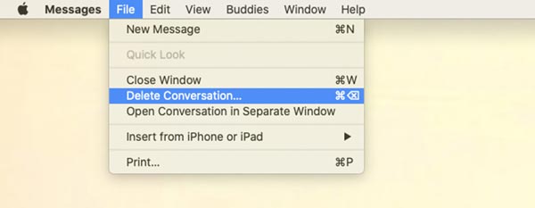 Excluir conversa do Mac no aplicativo de mensagens