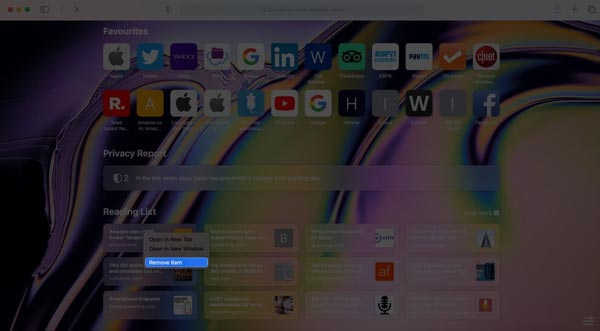 Excluir lista de leitura do Safari em Macos Big Sur