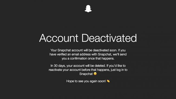 Excluir conta no Snapchat