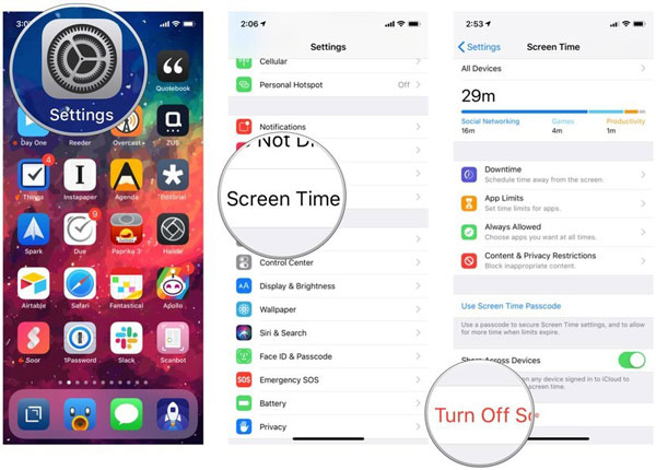 Desativar tempo de tela nas configurações do iOS