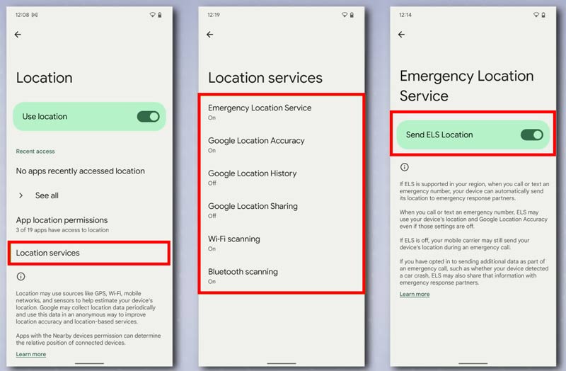 Desativar serviços de localização específicos no Android
