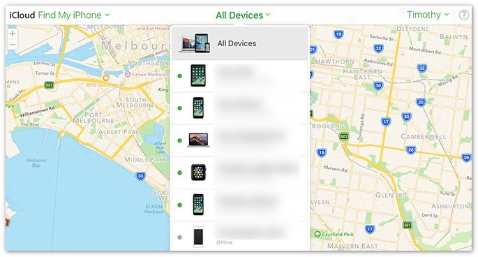 Ver localização do Buscar Meu iPhone