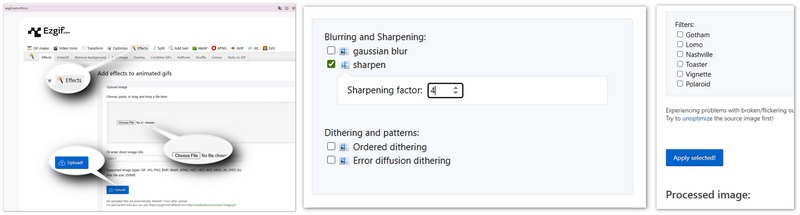 Aprimore a nitidez de GIFs no Ezgif
