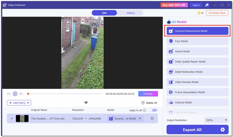 Select General Enhancement Model