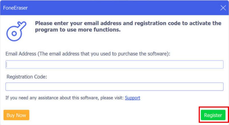 Digite o e-mail e o código