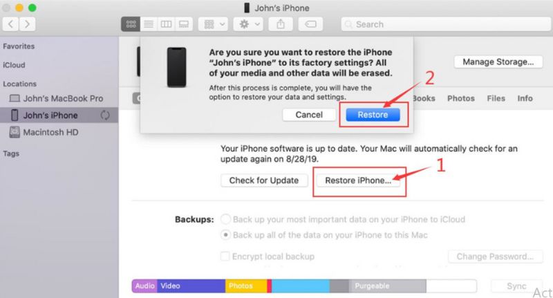 Restaurar iPhone via iTunes