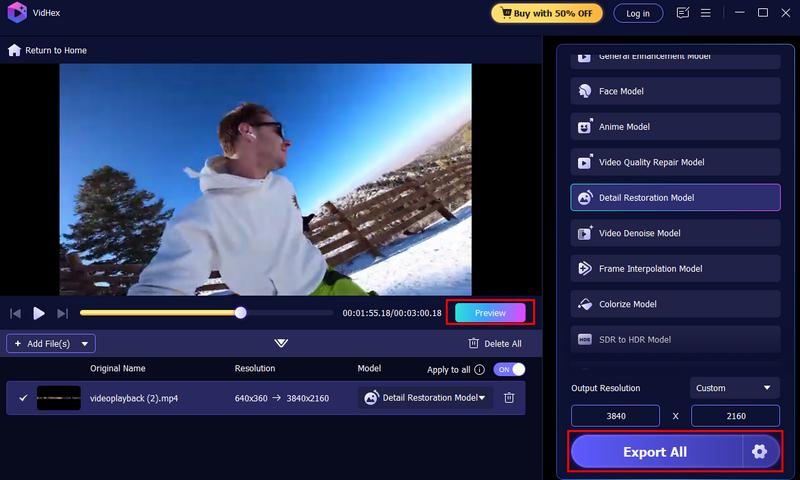 Visualizar e exportar vídeo