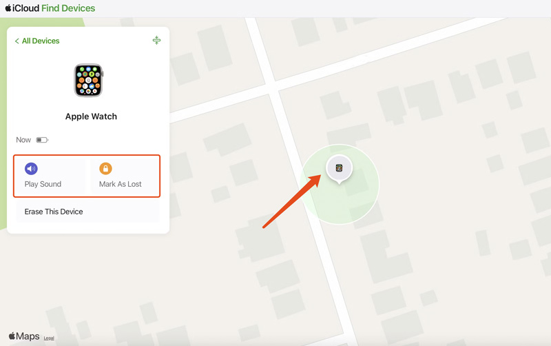 Encontre Apple Watch Icloud Find My