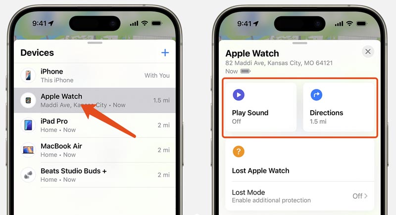 Localize o Apple Watch Encontre meu aplicativo iPhone