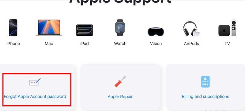 Entre em contato com o suporte da Apple