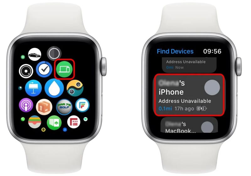 Aplicativo Encontrar Dispositivos do Apple Watch