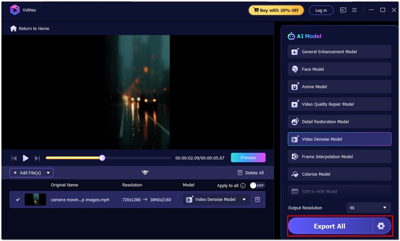 Clique em Exportar tudo