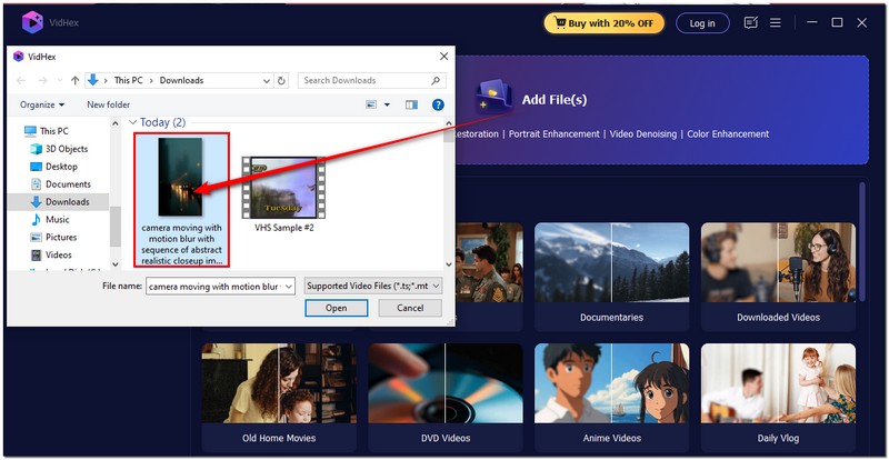 Importar vídeo desfocado
