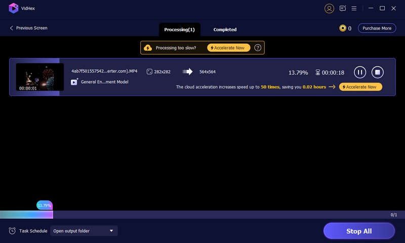 Acelere e exporte vídeos no Vidhex