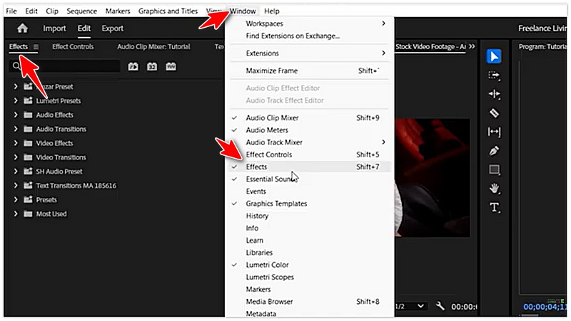 Efeitos de clique no Adobe