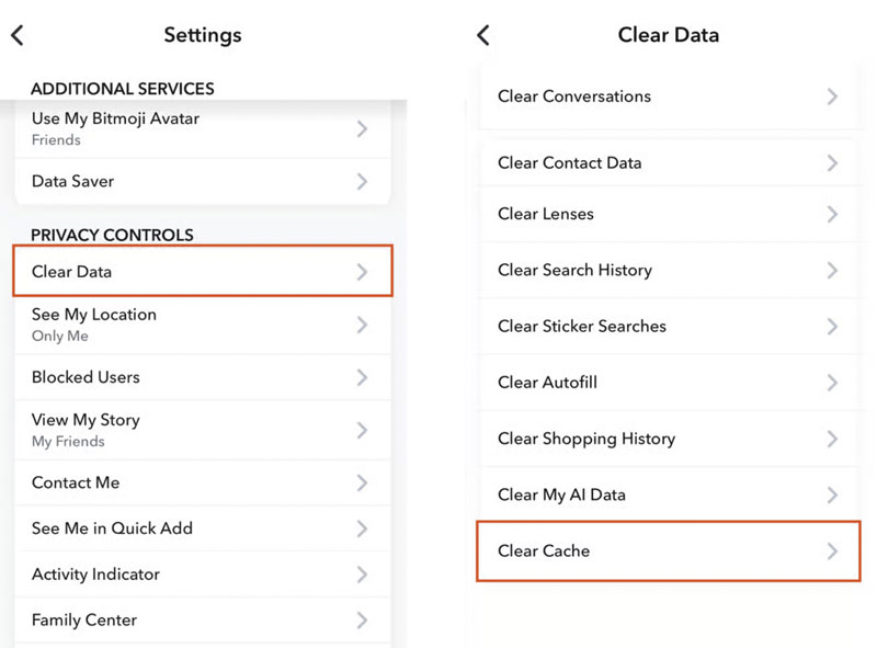 Limpar o cache do aplicativo Snapchat